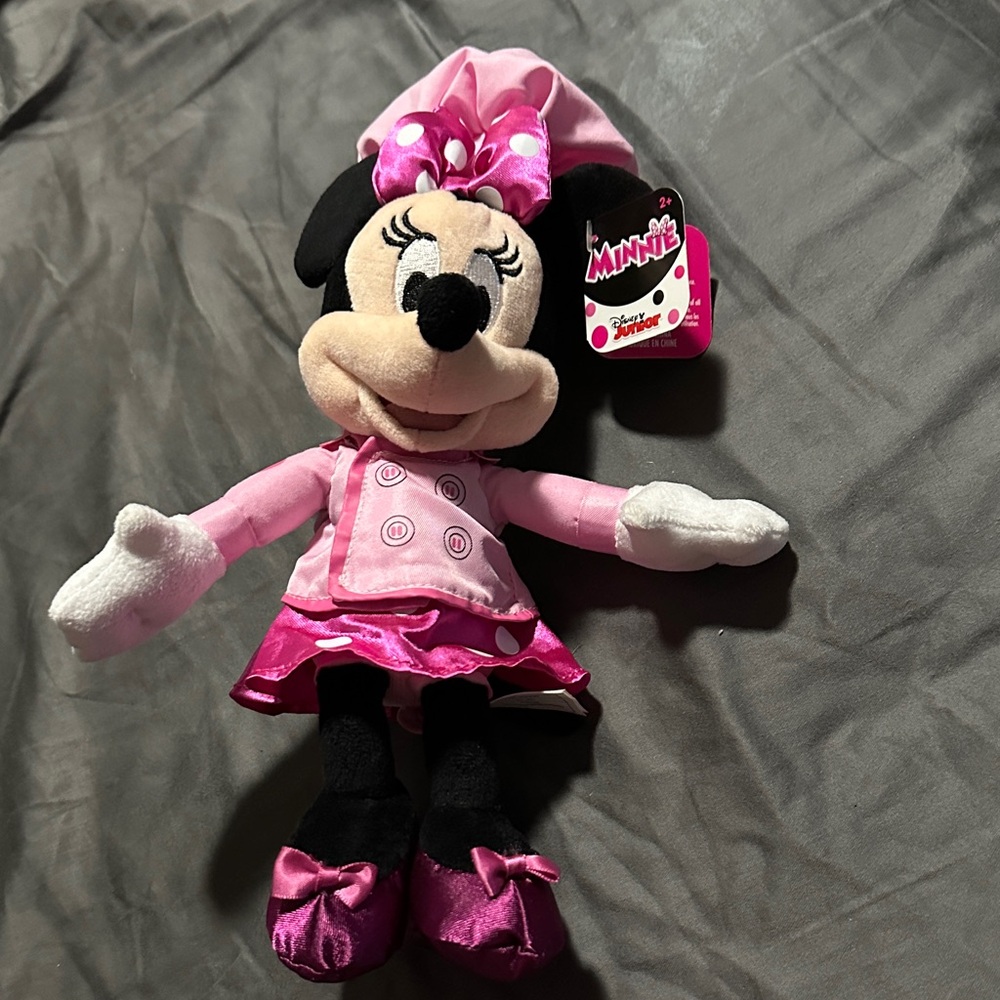 Disney Minnie Mouse Plush Toy - Pink and Black chef’s Outfit NWT KIDS